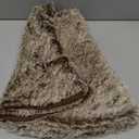 GMOEGEFT Christmas Tree Skirt 30 Inches Brown Plush Faux Fur for Slim Pencil Tree Xmas Holiday Decorations Ornaments