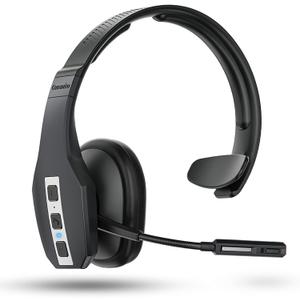 Conambo Trucker Bluetooth Headset (JBT600) with Tri-Mic Noise Cancelling, CVC 8.0, Mute Button, 60Hrs Battery Life  Wireless Headset for Truck Drivers, Cell Phones & Office Use