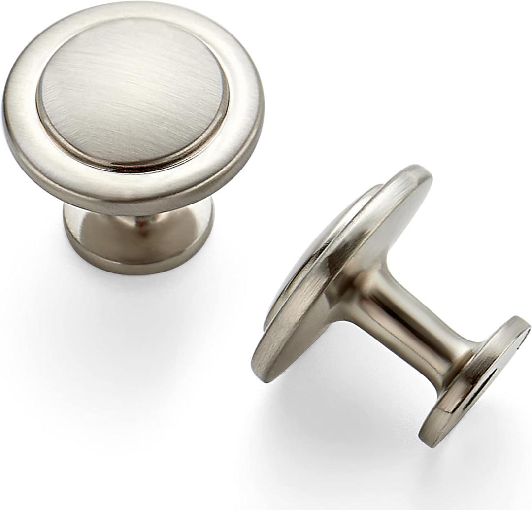 Ravinte 5 Pack Brushed Nickel Cabinet Pulls - 1-1/4 inch Kitchen Cabinet Knobs and Drawer Pulls for Dresser Drawers
