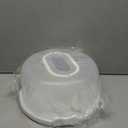 10in Plastic Cake Carrier with Handle, Round Cake Holder with Lid Pink Cake Container(White)