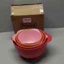 BoxedHome Classic Mixing Bowl Set, BPA Free Plastic, Microwave and Dishwasher Safe (Set of 4, Rose red), 4.5 quarts