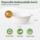 ECOLipak 16 oz Paper Bowls, [150-Pack] Compostable Paper Bowls Bulk, Heavy-duty Disposable Bowls for Hot And Cold Food