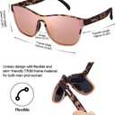 Jefoo Running Sunglasses for Women Men Polarized Retro Shades Trendy 80s Mirrored Shield UV400 Protection Tangle Free