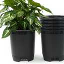 3 Gallon Nursery Pot Plastic Planters for Outdoor Indoor Plants Gardening 6-Pack Flower Pots Plant Pots with Drainage Holes (Black)