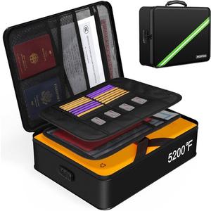 Noiposi Document Organizer, 5200° Heat Insulated Fireproof, Waterproof with Lock