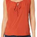 Star Vixen Women's Sleeveless Peasant Top with Tie Neck PS