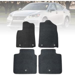 SecosAutoparts 4 Pieces Black Velour Carpet Floor Mats Front & Rear Floor Mats Compatible with Lexus ES350 300h 2013 2014 2015 2016 2017 2018