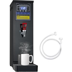 Commercial Hot Water Dispenser Commercial Water Boiler Electric Countertop Hot Water Machine Black 30L(8GAL)/Hour Step-heating Temperature Control 86-212F for Boba Tea Coffee Office Restaurant 1600W