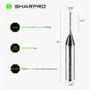 1/16 Router Bit 1/4 Shank, 1/16 CNC Router Bits 1/4 Shank, 1/16 Upcut CNC Bit, Up Cut Spiral Router Bits 1/4 , Solid Carbide Router Bits 1/4, Ideal for Wood Inlay, Plunge Plastic 3PCS
