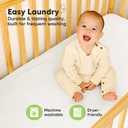 2-Pack Waterproof Crib Mattress Protector Cover Fitted - Quiet Baby Crib Mattress Pad Sheets, 52" x 28" Soft Quilted Cotton Baby Sheet, Machine Washable, Easy Fit, Durable (Soft White/Quin)