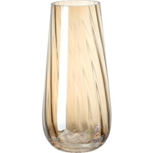 Modern Large Glass Vase H-9.8" Amber Vases for Flowers, Centerpieces and Decorative Accents - Tall Plant Vase for Office Home Table Decor