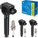 PHILTOP Ignition Coil Pack and Iridium Spark Plugs Fits for Mitsubishi 2014-2015 2017-2023 Mirage, Mitsubishi 2017-2023 Mirage G4, 3PCS UF815
