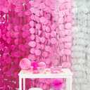 205Ft Hot Pink Party Decorations Big Polka Dots Backdrop Garland Rose Pink Circle Dots Tissue Paper Hanging Curtain Streamer for Bachelorette Birthday Bridal Shower Wedding Engagement Party Supplies