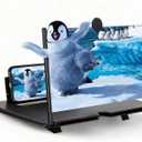 Screen Magnifier Version, 10inch HD Mobile Phone Magnifier Screen Enlarger for Movies Videos Games, Clear, Lightweight Foldable Mobile Phone Holder Compatible with All Smartphones (Black)