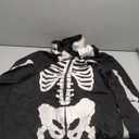 SOMSOC Men Halloween Skeleton Costume Glow in the Dark Adult Skeleton Onesie with Skull Face Cover Size L