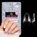 UNA GELLA Short Almond Gel Nail Tips: 504PCS Acylic Nail Tips Almond Shape Extra Short Pre Etched Half Cover 12sizes Salon Quality Soft Press On Nails DIY for Home Nails Extension