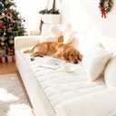 OTOB Couch Cover for Dogs Washable, Non Slip Plush Fuzzy Sofa Covers for 3 Cushion Couch Pet Friendly, Soft All Seasons Sofa Slipcover Cozy Furniture Protector (Cream, 31.5" x 82.7")