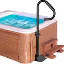 Hot Tub Handrails, 38"-58" Adjustable Height SPA Handrail with 360 Swivel Option& Non-Slip Handle, 600 LBS SPA Side Handrail Slide Under Mount Base for Indoor & Outdoor
