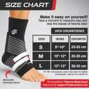 Sleeve Stars Ankle Brace for Women & Men, Ankle Wrap for Sprain, Compression Sleeve for Plantar Fasciitis Relief, Easy Customizable Support: w/ Removable Strap (Single/M:10"-12"/Black)