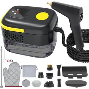 Handheld Steam Cleaner for Home, Portable Steamer for Cleaning with 6-Level Adjustable Handle, 1.47Qt Tank, 15s Heat-Up, 185" Reach & 16 Accessories  Clean Dirt, Car, Grout, Tile, Floor, Grease