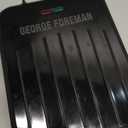 George Foreman Compact 2-Serving Electric Indoor Grill and Panini Press for 12 People, Classic Plates, Black