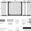 Mumeasy 36-63" Extra Wide Baby Gate for Stairs, 28.74" Walk Through Large Dog Gate for Doorways & Hallways, Auto Close Pet Gate Indoor, Pressure Mounted Child Wide Long Safety Gate for House, Black