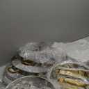 Round Chafing Dishes for Buffet 5 Qt,High Grade Chafing Dish Buffet Set with Glass Lid & Lid Holder,Full Size Pan,Food Warmers for Parties,Buffet,Wedding, Birthday 4 Pack (Half Gold)