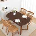 Brown Oval Outdoor Tablecloth with Elastic Edges Fitted Table Cloth Non Slip 42x60 Inch Kitchen Dining Stretch Table Cover 4-6 Seats Wrinkle Free Washable for Camping Party