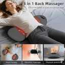 3 in 1 Electric Back Massager Pillow with Adjustable Support and Soothing Heat Ergonomic Wedge Cushion for Home, Office, or Travel Use (Black