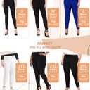 Hybrid & Company Women Stretch Skinny Dress Pants Nylon Ponte Pull On Office Leggings Trousers (Red)