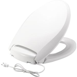 Bemis Radiance Heated Night Light Toilet Seat, Slow Close Adjustable Fit Long Lasting Plastic Seat, Elongated, White