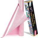 RENLITONG Pink Glitter HTV Heat Transfer Vinyl Rolls - 12 Inch x 5 feet Iron on Vinyl for T-Shirt and Silhouette, Easy to Cut & Weed for Heat Transfer Design (Glitter Pink)