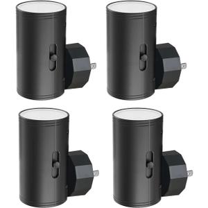 4 Pack Dimmable LED Night Light Plug-in with Dusk to Dawn Sensor, 5000K Daylight, 0-300LM Adjustable Brightness & 180 Rotating Head, Auto On/Off, for Bedroom, Bathroom, Kitchen, Hallway Outlet