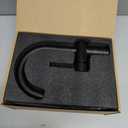 KENES Matte Black Bathroom Sink Faucet, Bathroom Faucets Single Handle Modern Prep Wet Bar Sink Faucets with Drain Assembly & Deck Plate, Farmhouse RV Camper Outdoor Utility Faucet, KE-9005B-2 (Short)