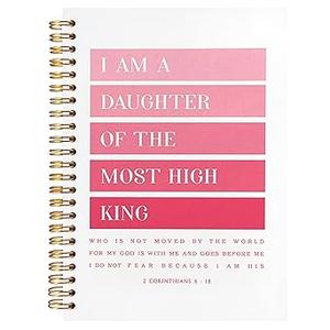 Pink I am Daughter of the Most High King Christian Notebook Journal, Christian Gifts for Women, Bible Notebooks for Note Taking, Bible Journaling Notebook, Hardcover Spiral Notebook