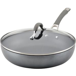 Circulon Elementum Hard Anodized Nonstick Deep Frying Pan/Skillet with Lid, 12 Inch, Oyster Gray Circulon Elementum Hard Anodized Nonstick Deep Frying Pan/Skillet with Lid, 12 Inch, Oyster Gray