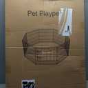 Peekaboo Dog Pen Pet Playpen Dog Fence Indoor Foldable Metal Wire Exercise Puppy Play Yard Pet Enclosure Indoor Outdoor 8 Panels 36 Inch with Bottom Pad/Top Cover(Black 36 Bottom Cover)