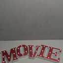 Movie 6.3" Light up Letters Sign Party Decor Battery Powered Marquee Lighted Sign Alphabet LED Letter Lights for Xmas Movie Night Theme Party Birthday Home Tabletop Decor Supplies Xmas Gift