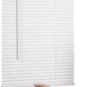 LOTUS & WINDOWARE Cordless Mini Blind, 1" Vinyl Slats, 43" Wide x 84" Long - White, Window Blinds for Home and Office, Interior Door Blinds - Light Filtering