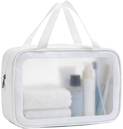 DADFAF Travel Toiletry Bag, Large Clear Makeup Bag,Cosmetics Bag, Transparent Skin Care Bag for Toiletries, Waterproof Makeup Cosmetic Organizer Bag for Travel (31 * 12 * 21 CM)