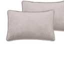 Sherry Kline Elite Velvet Corded-Edge Pillow Covers, Decorative Throw Pillow Covers for Your Living Room and Bed (Set of 2, Light Grey, 13x19)