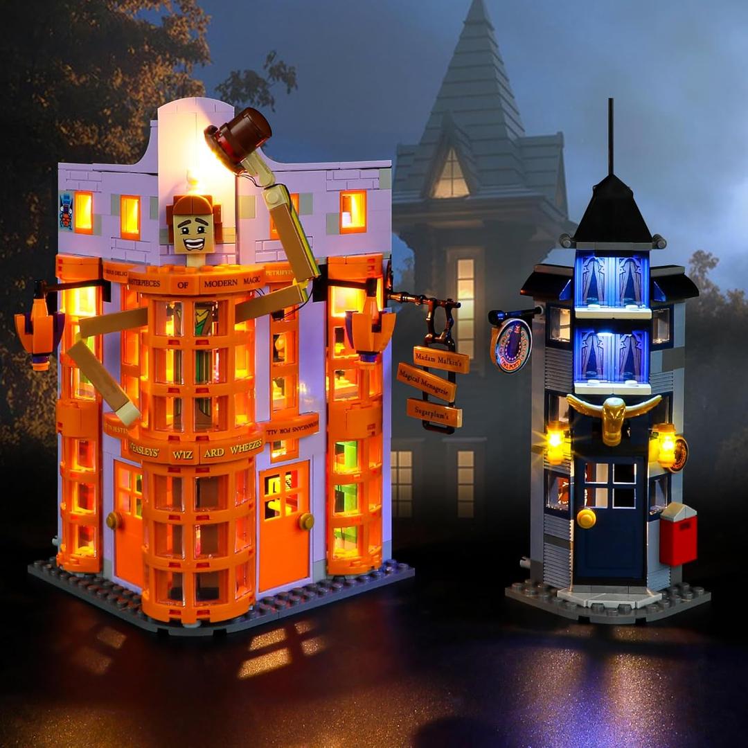Vaodest LED Light for Lego 76422 Diagon Alley: Weasleys' Wizard Wheezes Set,Design and Configuration Compatible with Model 76422(LED Light Only, Not Building Block Kit)