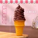 Seenelling 6 Pcs Simulated Ice Cream Artificial Lifelike Fake Ice Cream Cone Fake Food Model for Home Kitchen Cabinet Showcase Desk Shops Summer Display Photography Props Party Decoration