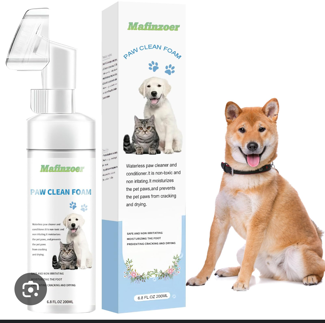 mafinzoer No-Rinse Foaming Cleanser for Pet Foot Washer Care Pet Paw Cleaner Quickly Cleans 200ml pack of 6