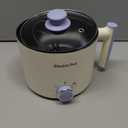 Electric Hot Pot:1.5L Ramen Cooker,Dual Power Mini Portable Multi-Functional Lazy Pot for Pasta, Noodles, Egg, Soup, Non-Stick Noodle Cooker with Boil Dry Protection for Dorm, Office 