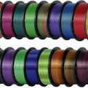 Kingroon Tricolor PLA Filament, Dualcolor Silk PLA Filament, Multicolor 3D Printer Filament, 1.75 mm, Dimensional Accuracy +/- 0.03 mm, 16kg Spool(35.2lbs) 16 Rolls, 16 Different Multicolor Filaments