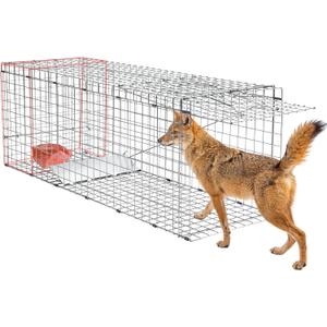 1 Pack Heavy Duty Live Animal Trap 58 x 20 x 22 Inch Coyote Trap Silver