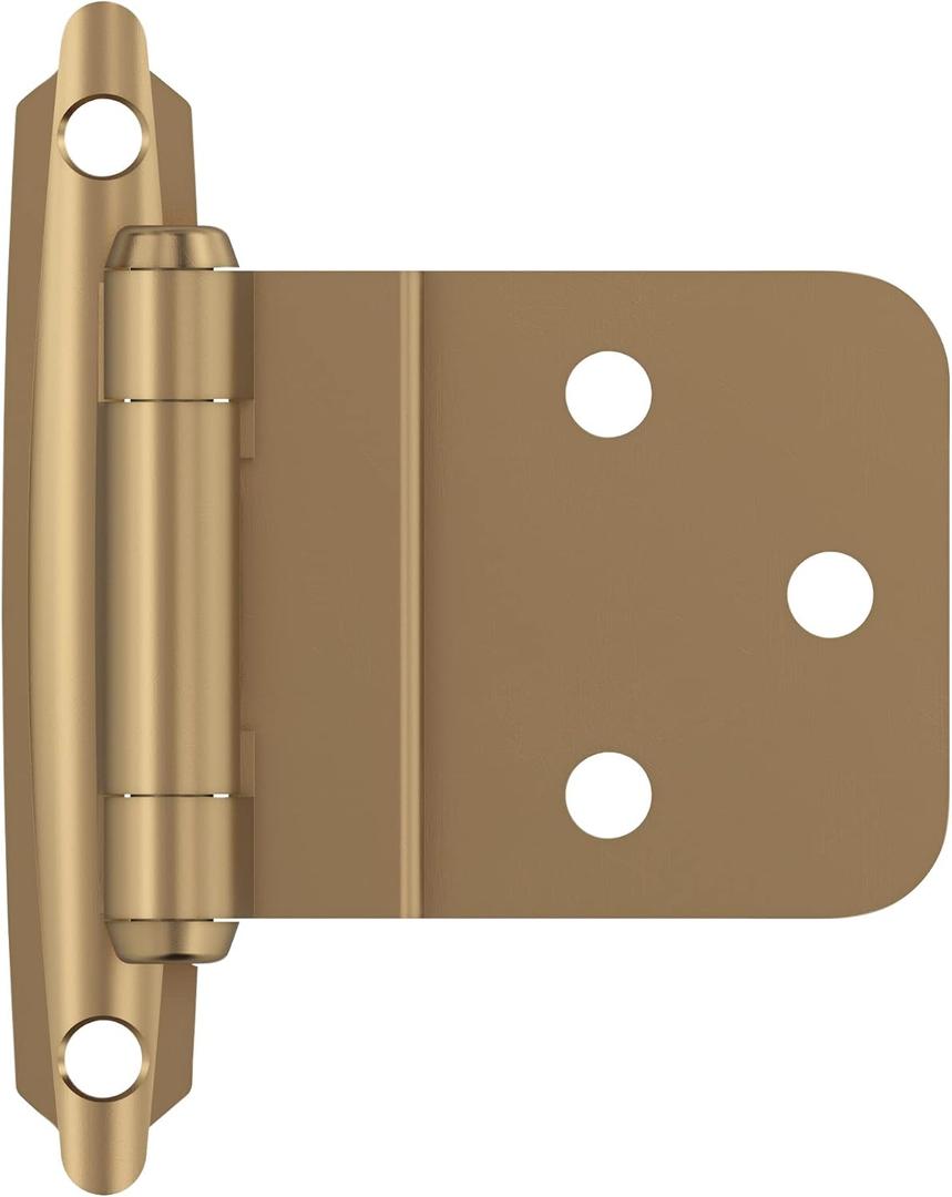 Amerock BPR3428CZ | Cabinet Hinge | 3/8 inch (10mm) Inset Self Closing Face Mount | Champagne Bronze | Kitchen Cabinet Door Hinge | 1 Pair/2 Pack | Functional Hardware