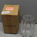 Glass Vase - Modern Ribbed Glass Vase for Flowers, Candles, and Decorative Accents -Black Grey, Amber, Clear and Colored Tall/Short Glass Vase for Centerpieces Home Table Decor (Colored, H-7.87inch)