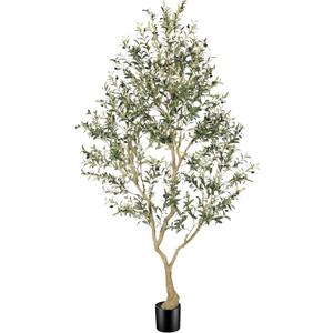 8ft Artificial Olive Tree  Large Faux Olive Plant Indoor with Pot, Lifelike Olive Trees Artificial Indoor, Tall Fake Olive Tree for Living Room Decor